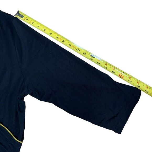 Lauren Ralph Lauren Spliced Blouse Black Gold Trim Sz 3X Classic Rayon Stretch - Picture 7 of 7